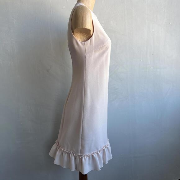 Karl Lagerfeld Paris Womens Blush Pink Shift Dress Size 2 Sleeveless Ruffle Trim - Picture 2 of 13